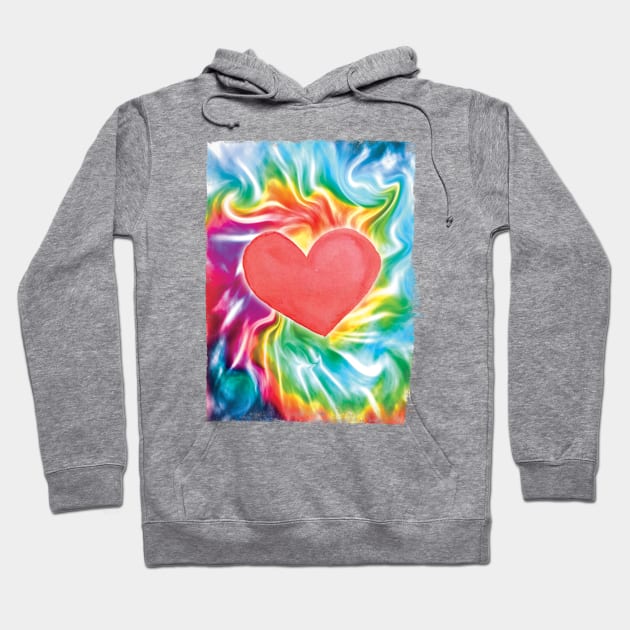 Tie Dye Heart - 70's love Hoodie by Cimbart